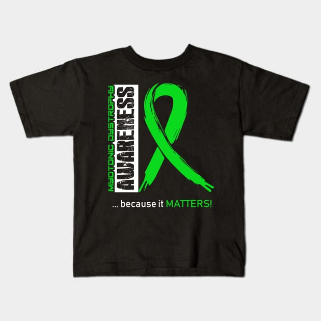 Myotonic Dystrophy Awareness Because Its Matters - In This Family We Fight Together Kids T-Shirt by BoongMie